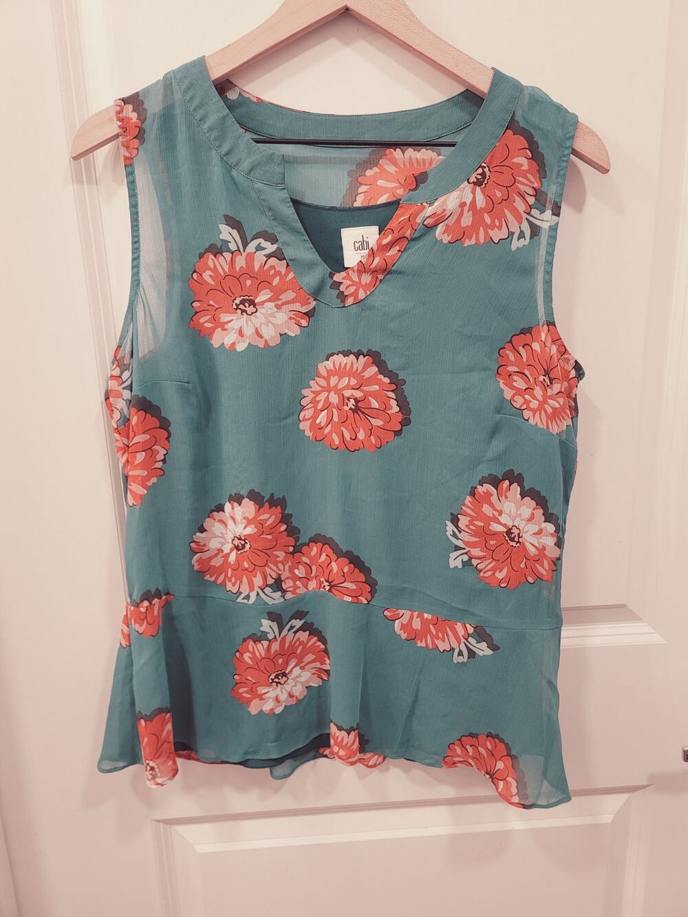 Cabi Style 3445 Blushing Floral Sleeveless Blouse